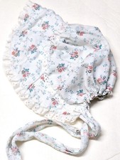 Vintage Bonnet Little House Prairie Toddler youth size Handmade Floral print