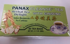 PANAX HERBAL TEA DELIGHT CLEANSE TEA WITH GENSING 20 TEA BAGS IN A PACK