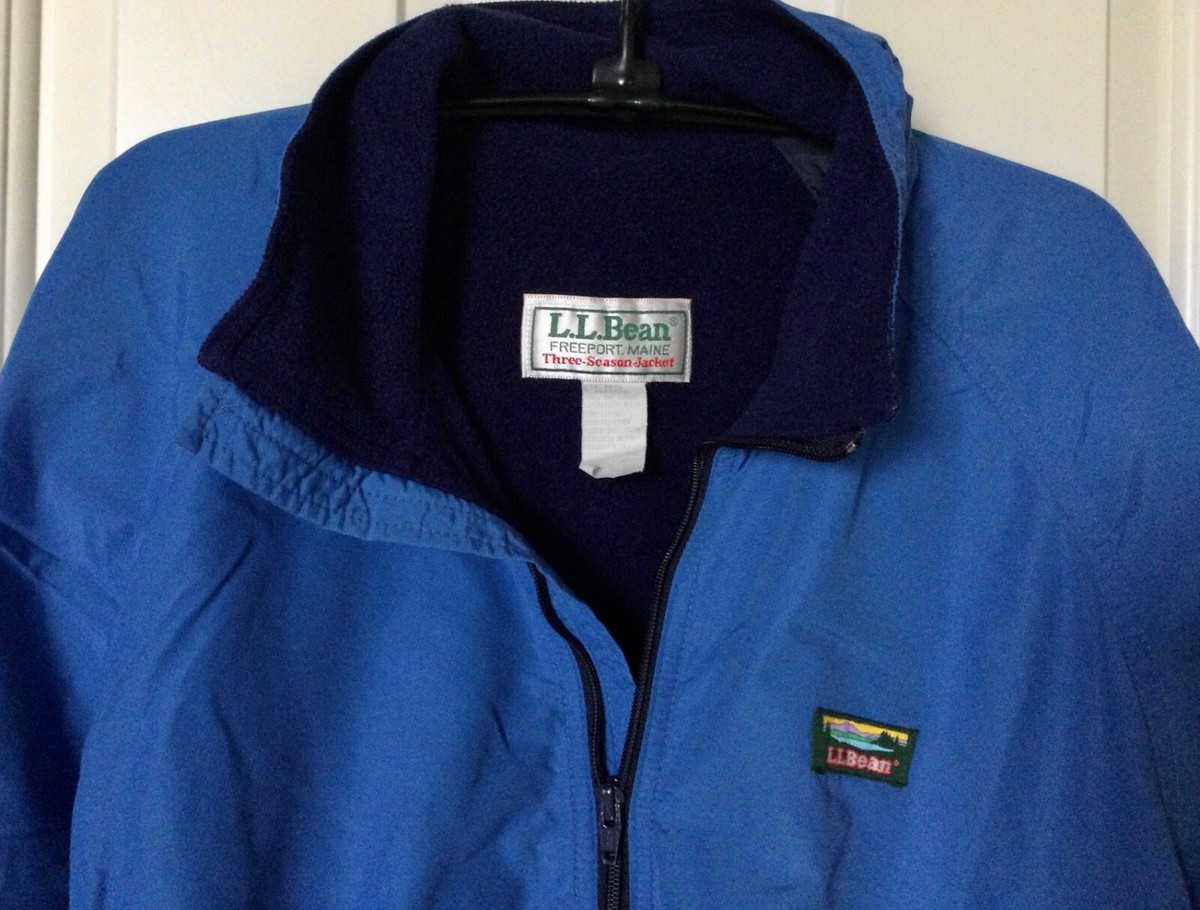Vintage L.L. Bean Three Season Jacket Medium Blue Fleece Vintage L.L. Bean Three Season Jacket Medium Blue Fleece