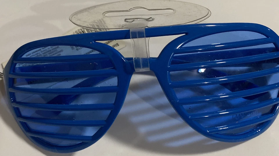 Blue Shutter Shades Blue Disco 70’s 80’s Shutter Shades - Image 2 of 2