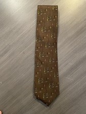 Polo Ralph Lauren Made in USA Fly Fishing Print Silk Tie in Brown (Multi)