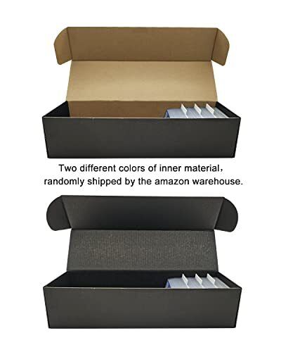 Fageverld Trading Card Storage Box with Dividers, 10 Count Cardboard Card Storage Box with 3 Pack of 10 Card Dividers, Card Boxes for Base