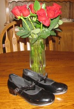 Girls BALERA Dancewear Black TAP Shoes Youth Size 4.5M 4 1/2M Mary Janes Dance