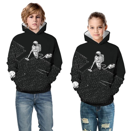 Para Niños Niños Niñas Niños Unisex Casual astronauta Galaxia Espacio  Sudadera Con Capucha | eBay