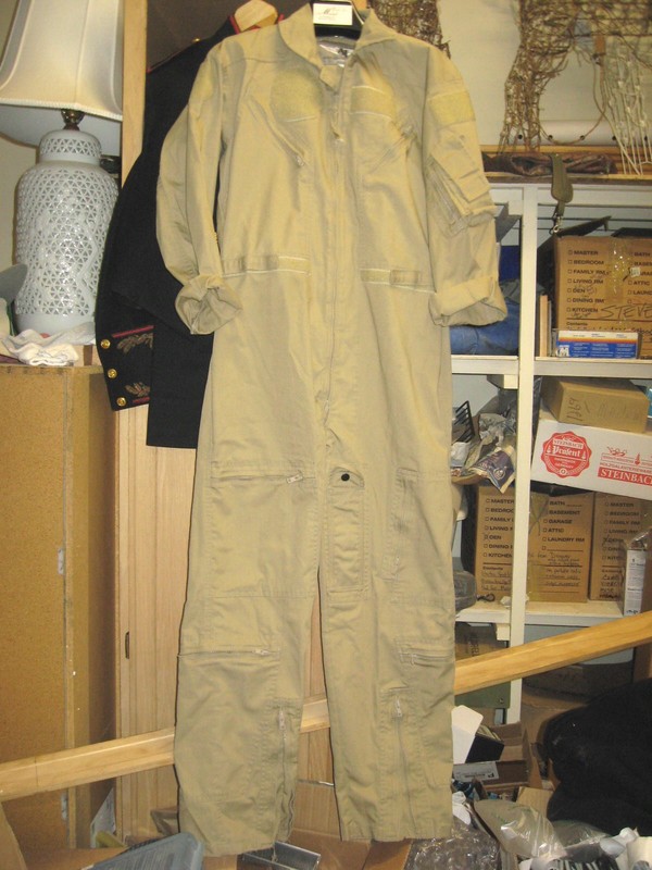 W@W!! Aureus Int'l CWU-27/P Type Flight Suit Desert Tan Flying Coveralls 42S VF+