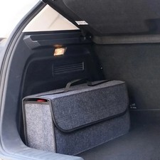 Gray Felt Car Trunk Organizer Foldable Storage Box Anti-Slip Boot Bag