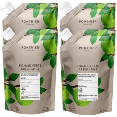 Ponthier APFEL PÜREE Grün Frucht-Mark-Püree Apfelmark Granny Smith 4x 1KG