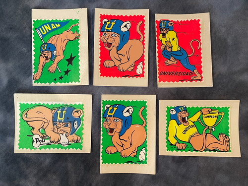 Vintage UNAM College Football Sticker Lot 50's 60's Pumas CU Mexico City