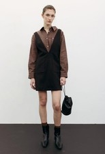 Women The Lace Dress Brown Cotton XS