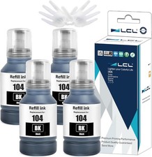 LCL 104 Tinte High Capacity kompatibel mit Epson 104 schwarz Tinte C13T00P150 4er Pack