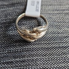 Sterling Silver 925 Scroll Swirl Design Ring Size N No Stone Silver Tone