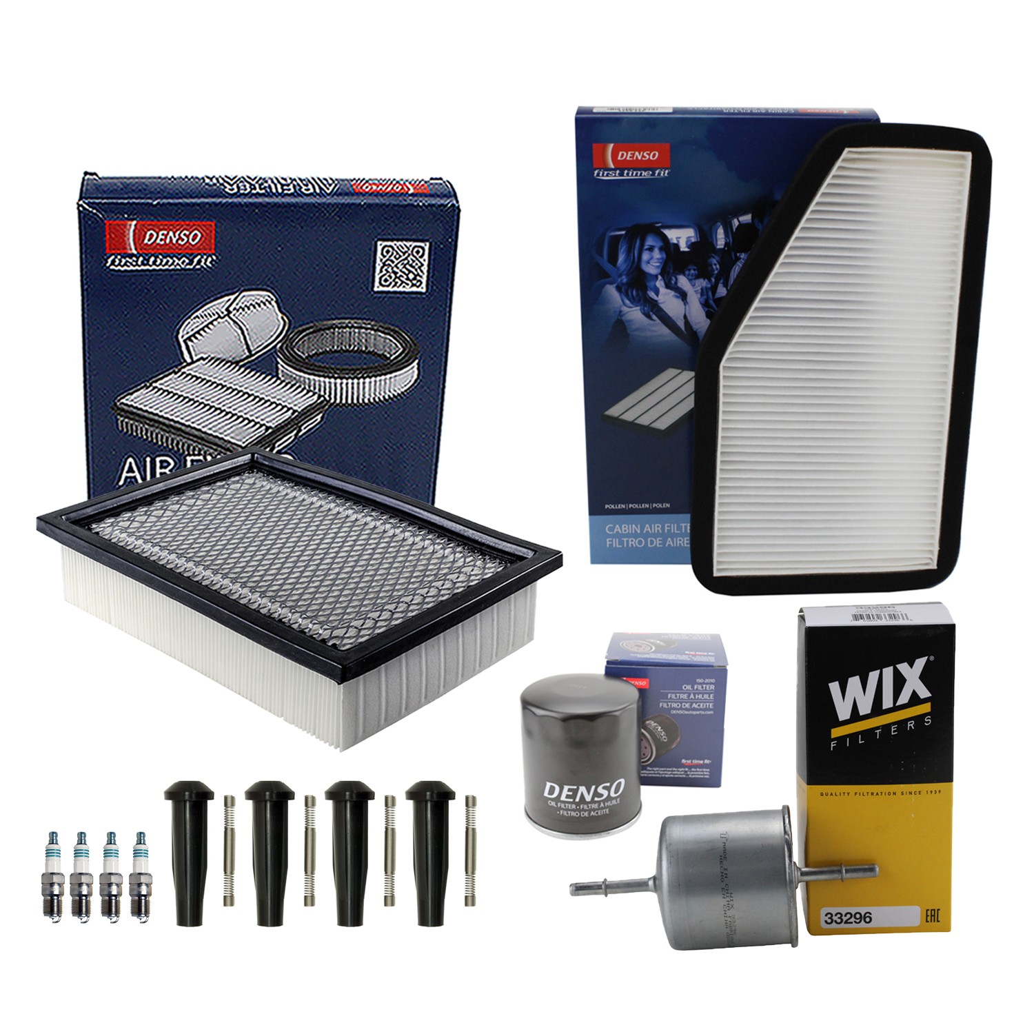 Denso Tune Up Kit 4 Spark Plugs  Boots Kit for Escape Mariner Tribute 2.3L L4 Z