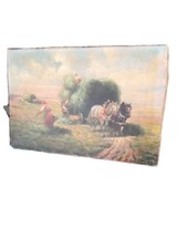 Altes Öl - Gemälde, Die Heuernte, Ohne Rahmen 