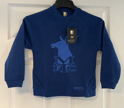 Brandneu mit Etikett Castore Mansfield Town FC klassisches Sweatshirt mit Rundhalsausschnitt Größe JS 134 cm