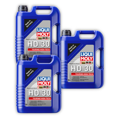 3x 5L LIQUI MOLY 1265 Motoröl Touring High Tech HD 30 VG32 Kanister