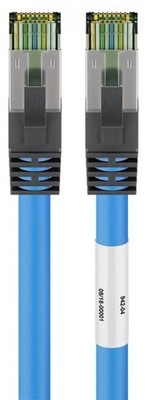 CAT 6A Patchkabel mit CAT 8.1 Rohkabel, S/FTP, LSZH, blau - Länge: 2,00 m