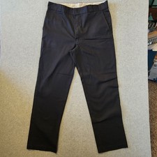 Dickies Black Work Pants, 38x34, Plain Front 874 Work Pant, Straight Leg No Iron
