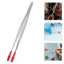 Stamp Tweezers Stainless Rubber Straight Tip for Crafting Jewelry