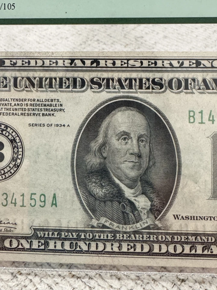 1934A $100 MULE Federal Reserve Note NEW YORK Fr 2153m-B PCGS 63PPQ - Image 3 of 4