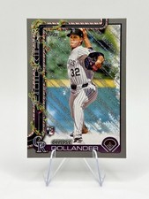2025 Topps Holiday - #H130 Chase Dollander (RC) Silver Holiday Glitter Rockies