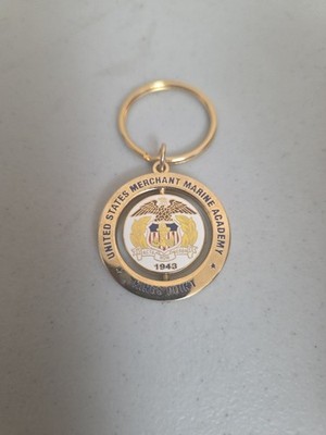 USMMA US MERCHANT MARINE ACADEMY ROUND LOGO KEYCHAIN Swivels 