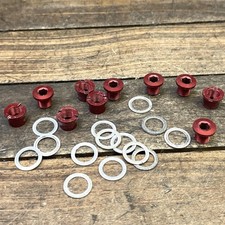 Red Aluminum Chainring Bolts Nut Double Crank MTB Road Washer Parts Kit Bike