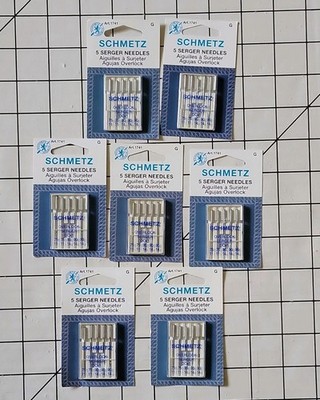7 packets lot SCHMETZ  Overlock Serger Needles DCx1 Assorted 75/11 & 90/14