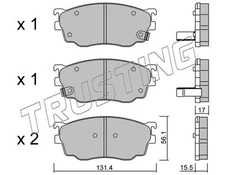 Trusting 310.0 brake pad set, disc brake for Mazda