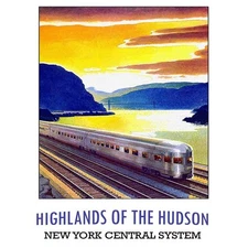 Travel New York Usa Hudson Highlands Train Rail Vintage 12X16 Framed Art Print