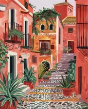 CSZPPQAF Paint by Numbers for Adults Beginner, Green Plant House PB258-1 