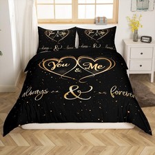 Mr Mrs Bedding Set You and Me Comforter Cover for Couple Lover Men Women Funn...