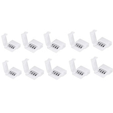 10 Pcs LED Strip Connectors 4 Pin 10Mm Unwired Solderless Adapter Extension for 