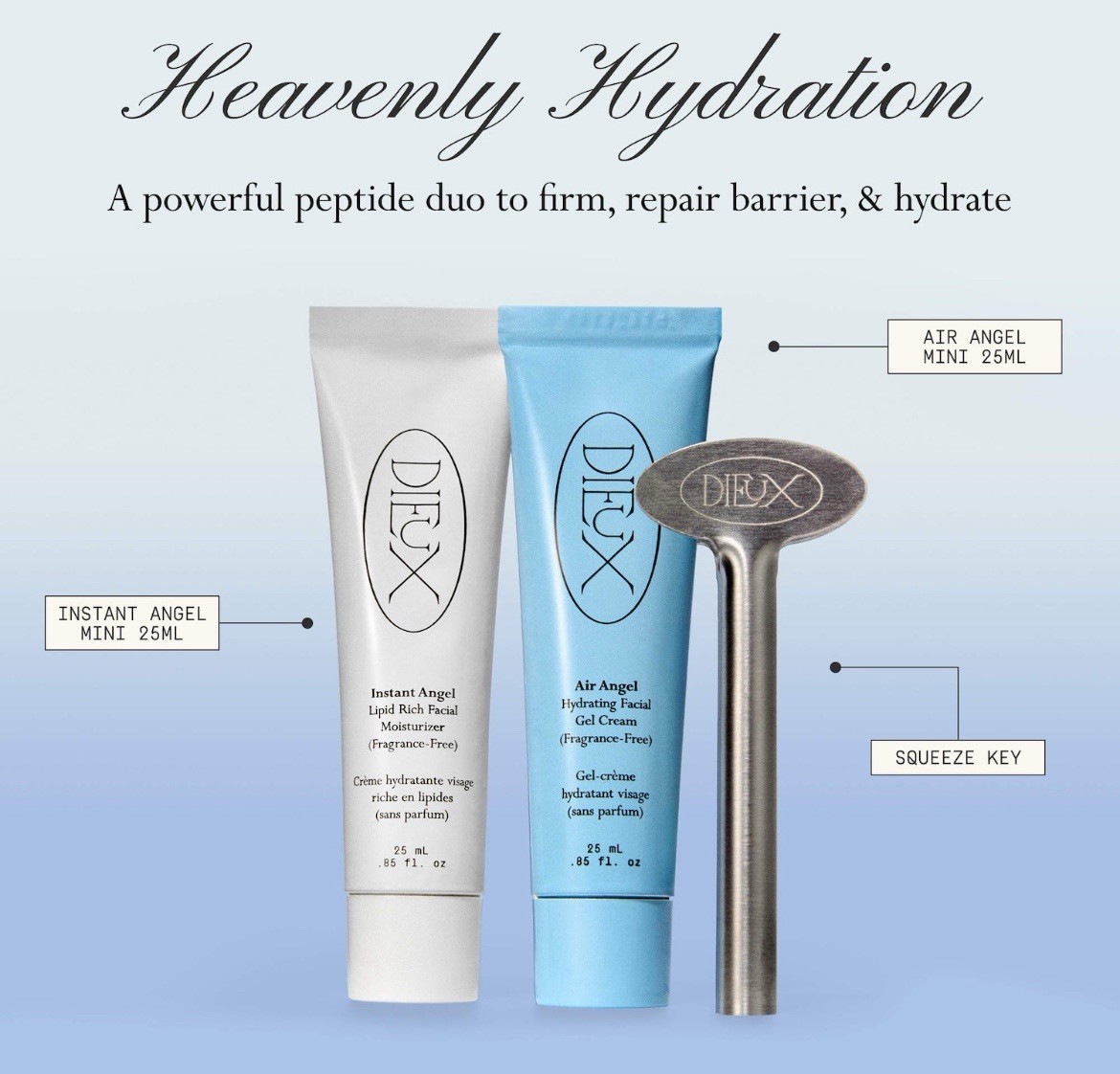 DIEUX Heavenly Hydration Hydrate, Glow, and Firm Kit