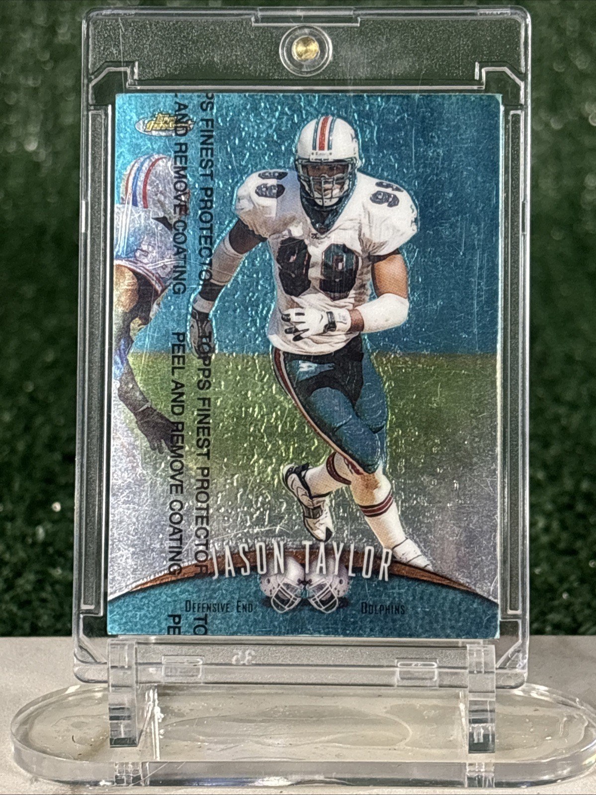 1998 Topps Finest - Jason Taylor #209 Refractor w/Protection Still On!
