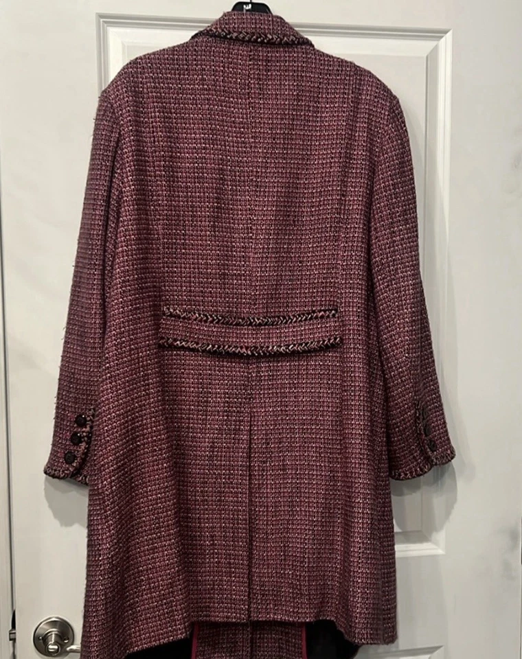 Blazer Lane Bryant Para Mujer Forrado Tweed Rosa Negro Talla 22W Traje Chaqueta Foto 2 de 4