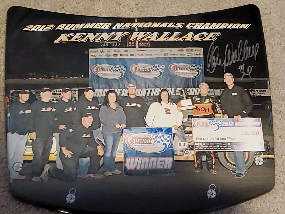 Mini capucha firmada autografiada por Kenny Wallace 2012 ganador de los Nacionales de Verano Nascar Foto 4 de 4
