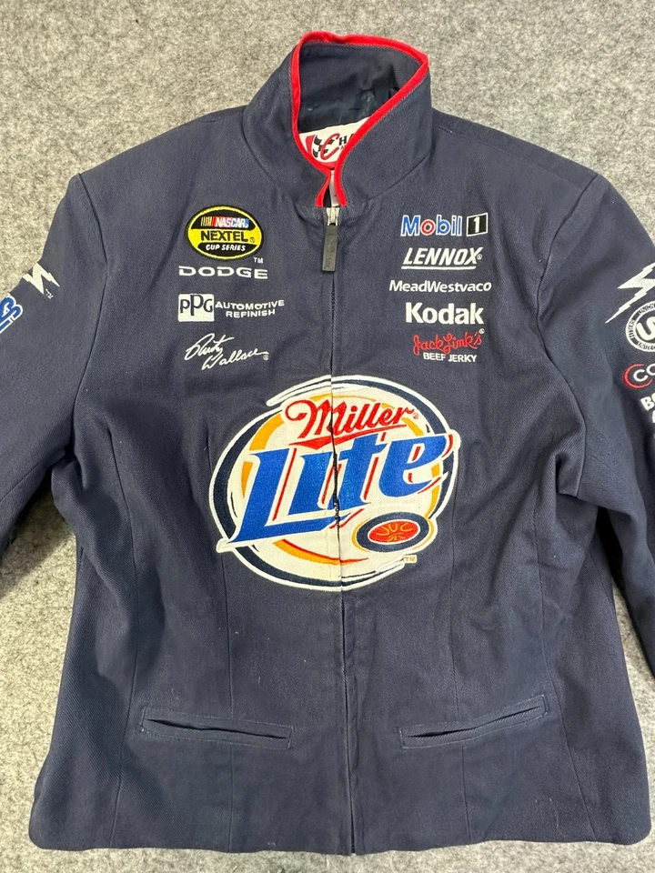 Chaqueta vintage Miller Lite para mujer oxidada Wallace Chase Authentics LG NASCAR USADA EN EXCELENTE ESTADO Foto 2 de 4