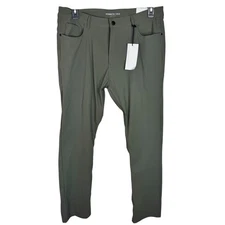 Kenneth Cole Slim Fit Lightweight Tech Pant Sz 38/32 Green NWT