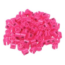 100 Pack Clothes Hanger Marker Number 36 Size Tag Fit 3mm Rod Rose Red