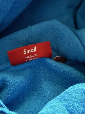 Supreme Box Logo Hooded Sweatshirt Cyan Blue Size Small Worn Once