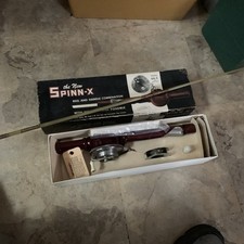 Mulinello Spinn-x vintage in scatola mai usato con asta completo di scatola