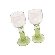 2 Lime Green Stem Liqueur or Port Glass ~ Bor...