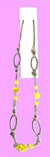 New Fashion Jewelry Women's Statement Necklace Silver and Yellow Beads