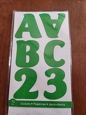 BAZIC Products Alphabet  Number 2" Classic GREEN 72pc ST3