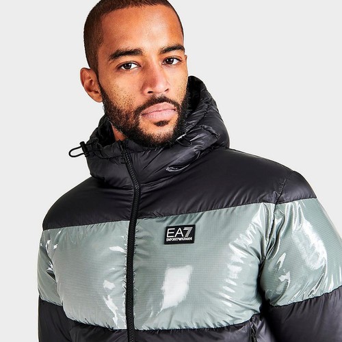 MEN'S EMPORIO ARMANI EA7 SHINY PUFFER BOMBER JACKET - Picture 5 of 6