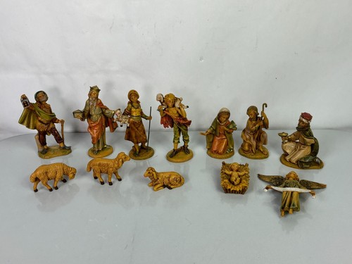 13 Piece Pellegrini Francesco Italy PF Holy Family Nativity Creche Presepe Vtg.