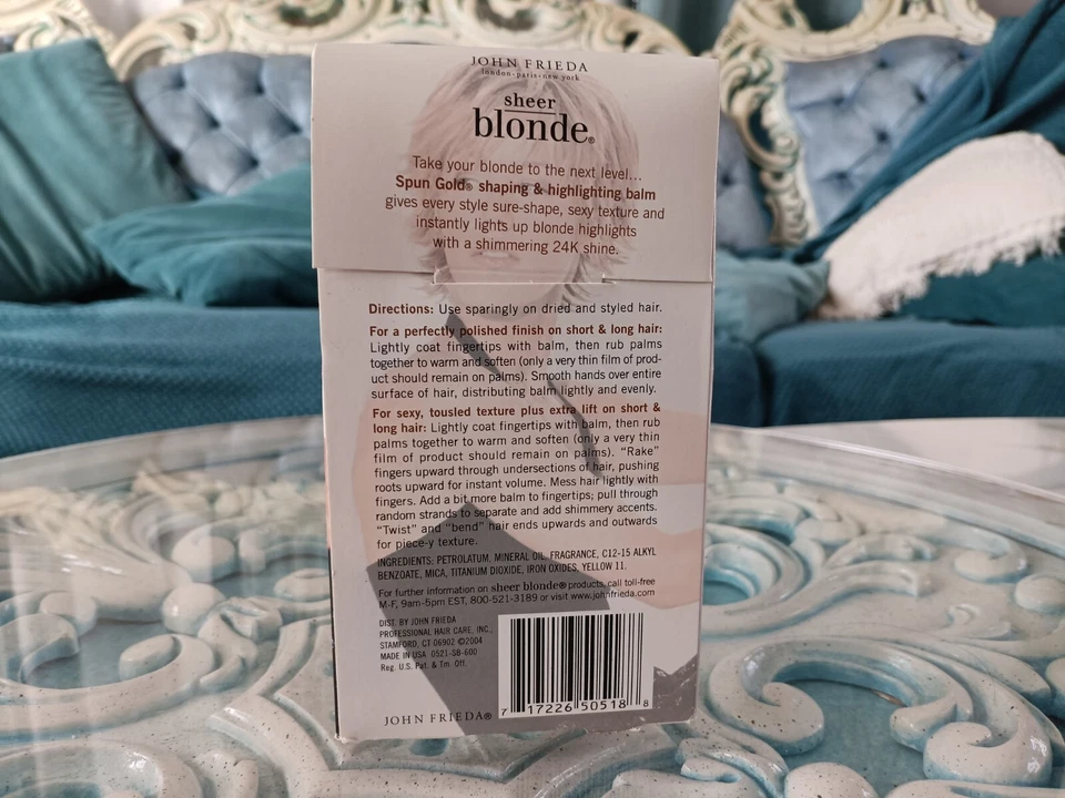 Rare JOHN FRIEDA Sheer Blonde SPUN GOLD SHAPING HIGHLIGHTING BALM 1.2 OZ Defines - Image 2 of 2