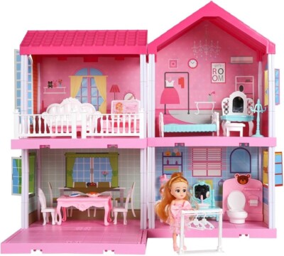 Casa Mansion De Muñecas Barbie Para Niñas Con Accesorios Incluidos 4 Habitacione