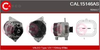 Casco Lichtmaschine Generator 110A 12V FüR Renault Kangoo Express D 65 1.9 2.0