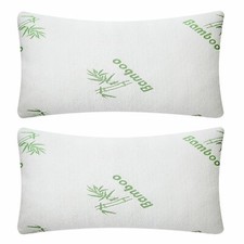 2Pcs Bamboo Memory Foam Pillow King Size Bed Cool Hypoallergenic Luxury Pillow